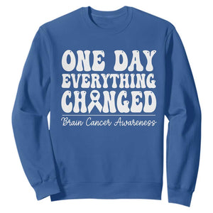 Brain Cancer Awareness Sweatshirt Fight Brain Tumor Cure Groovy TS10 Royal Blue Print Your Wear