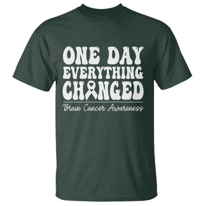 Brain Cancer Awareness T Shirt Fight Brain Tumor Cure Groovy TS10 Dark Forest Green Print Your Wear