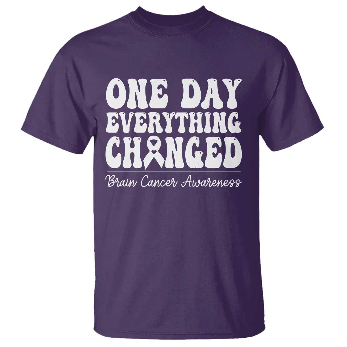 Brain Cancer Awareness T Shirt Fight Brain Tumor Cure Groovy TS10 Purple Print Your Wear