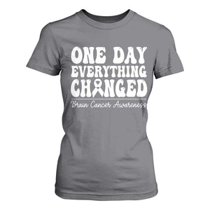 Brain Cancer Awareness T Shirt For Women Fight Brain Tumor Cure Groovy TS10 Charcoal Print Your Wear