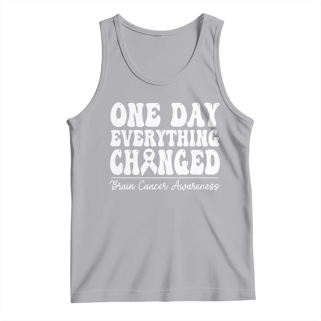 Brain Cancer Awareness Tank Top Fight Brain Tumor Cure Groovy TS10 Athletic Heather Print Your Wear