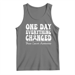Brain Cancer Awareness Tank Top Fight Brain Tumor Cure Groovy TS10 Black Heather Print Your Wear