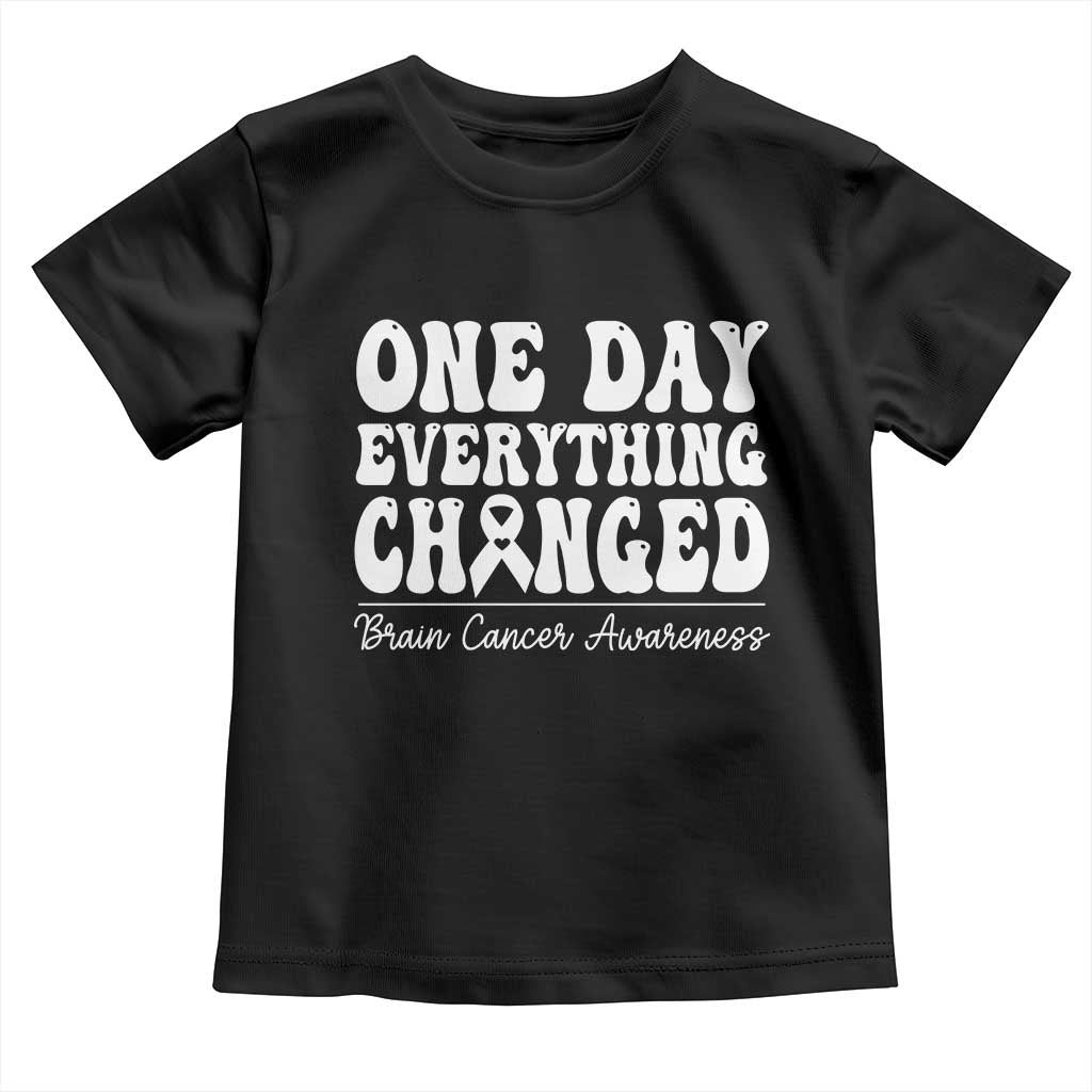 Brain Cancer Awareness Toddler T Shirt Fight Brain Tumor Cure Groovy TS10 Black Print Your Wear