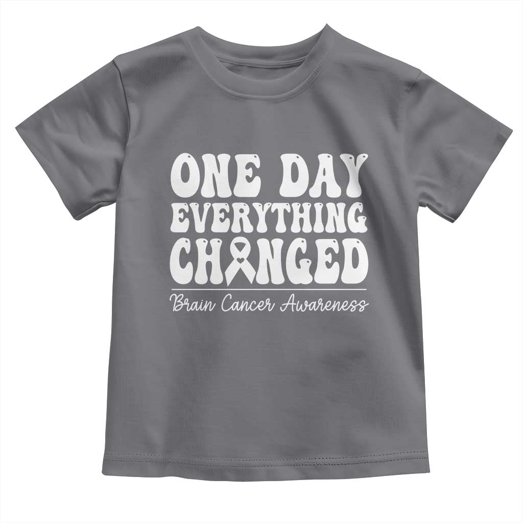 Brain Cancer Awareness Toddler T Shirt Fight Brain Tumor Cure Groovy TS10 Charcoal Print Your Wear
