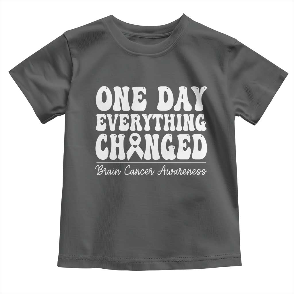 Brain Cancer Awareness Toddler T Shirt Fight Brain Tumor Cure Groovy TS10 Dark Heather Print Your Wear