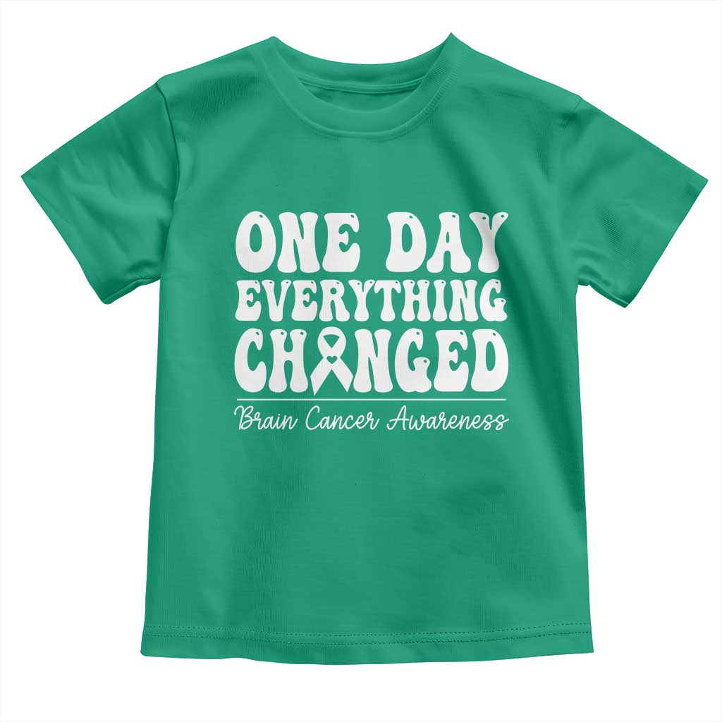 Brain Cancer Awareness Toddler T Shirt Fight Brain Tumor Cure Groovy TS10 Irish Green Print Your Wear