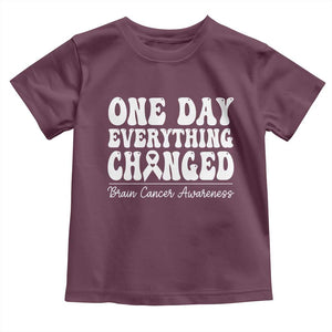 Brain Cancer Awareness Toddler T Shirt Fight Brain Tumor Cure Groovy TS10 Maroon Print Your Wear