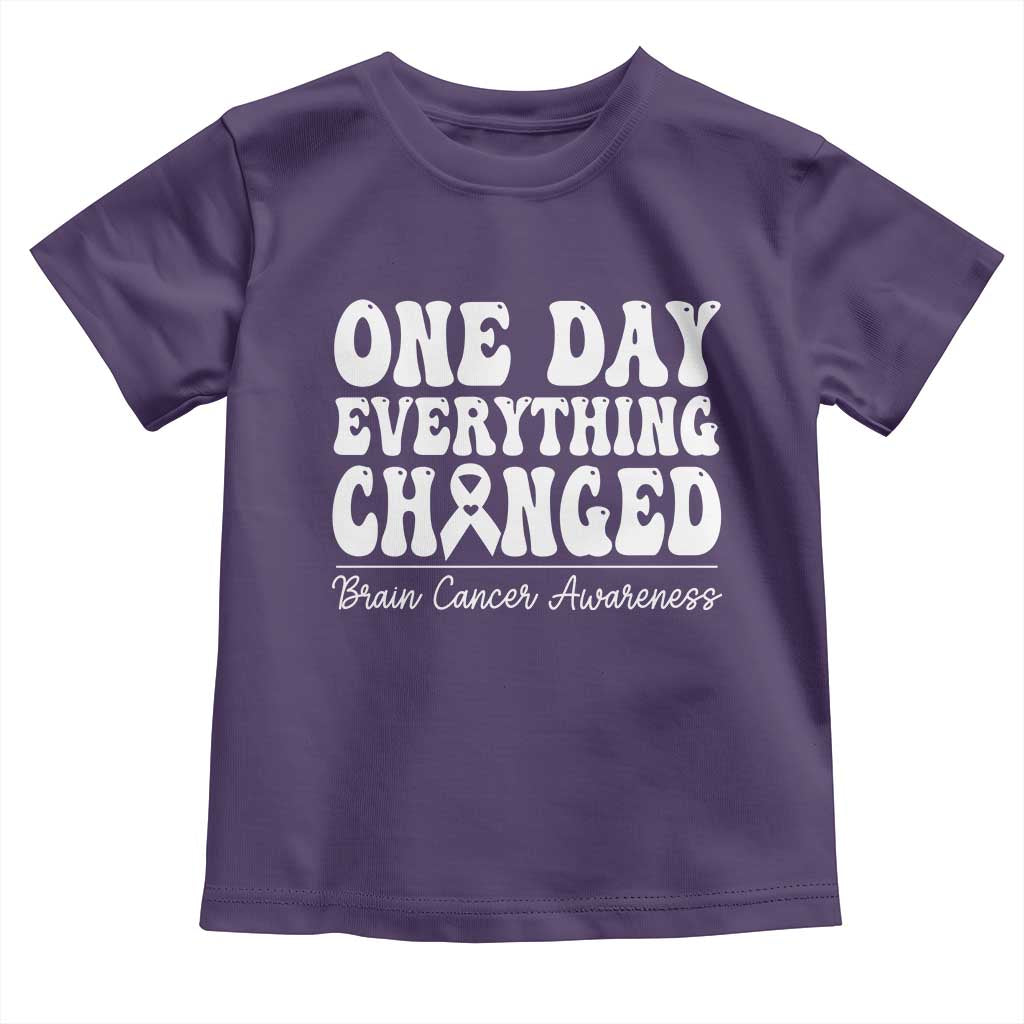 Brain Cancer Awareness Toddler T Shirt Fight Brain Tumor Cure Groovy TS10 Purple Print Your Wear