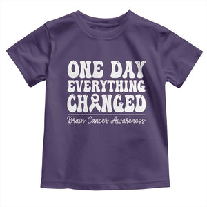 Brain Cancer Awareness Toddler T Shirt Fight Brain Tumor Cure Groovy TS10 Purple Print Your Wear