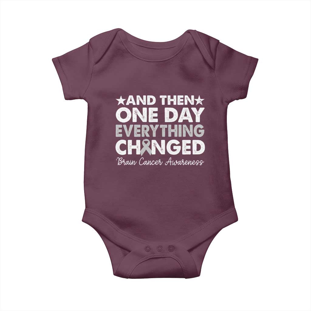 Brain Cancer Awareness Baby Onesie Retro Fight Brain Tumor Cure Gray Ribbon TS10 Maroon Print Your Wear