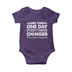 Brain Cancer Awareness Baby Onesie Retro Fight Brain Tumor Cure Gray Ribbon TS10 Purple Print Your Wear