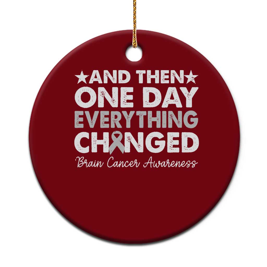 Brain Cancer Awareness Ceramic Ornament Retro Fight Brain Tumor Cure Gray Ribbon TS10 1pc Red Print Your Wear