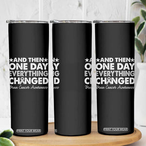 Brain Cancer Awareness Skinny Tumbler Retro Fight Brain Tumor Cure Gray Ribbon TS10 Print Your Wear