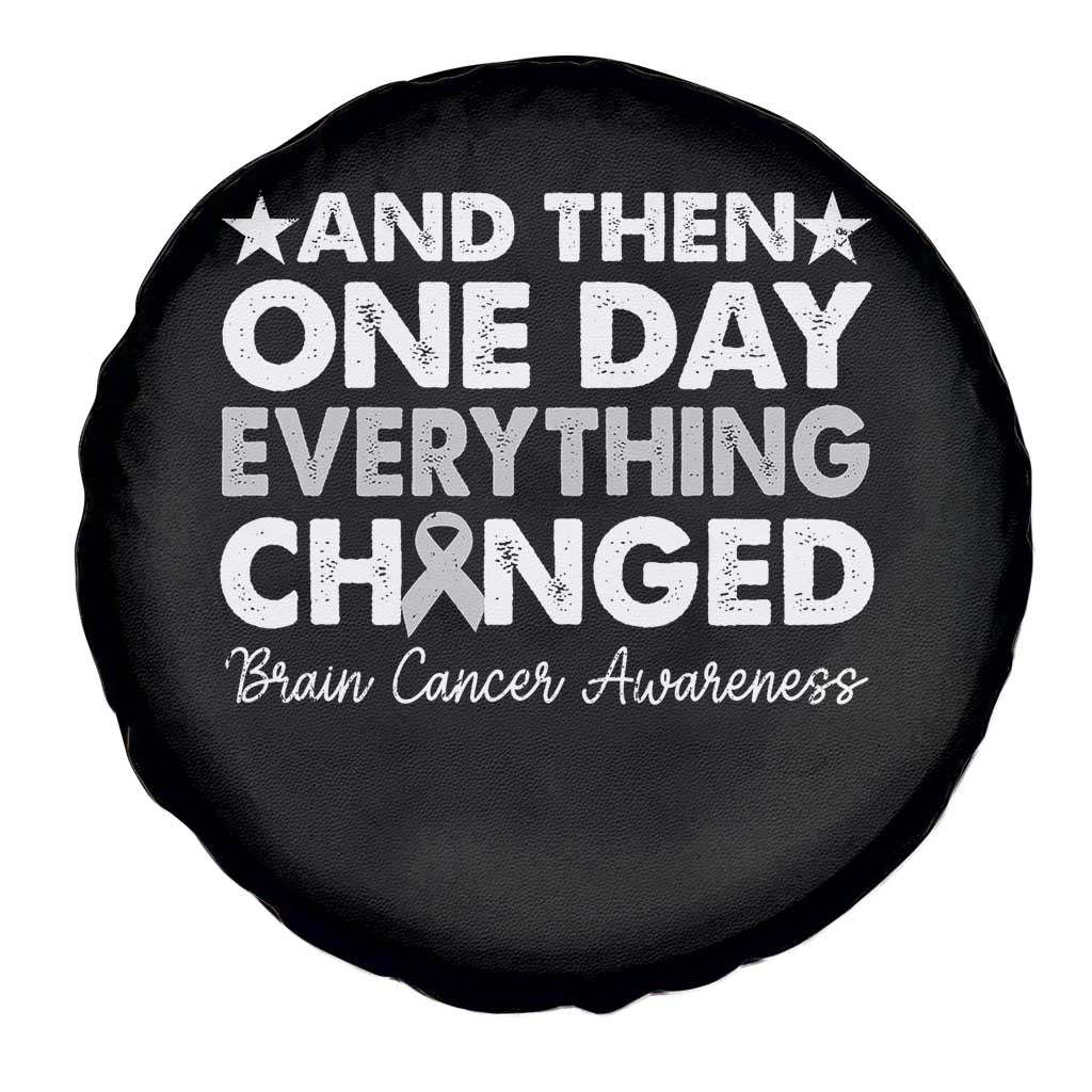 Brain Cancer Awareness Spare Tire Cover Retro Fight Brain Tumor Cure Gray Ribbon TS10 Print Your Wear