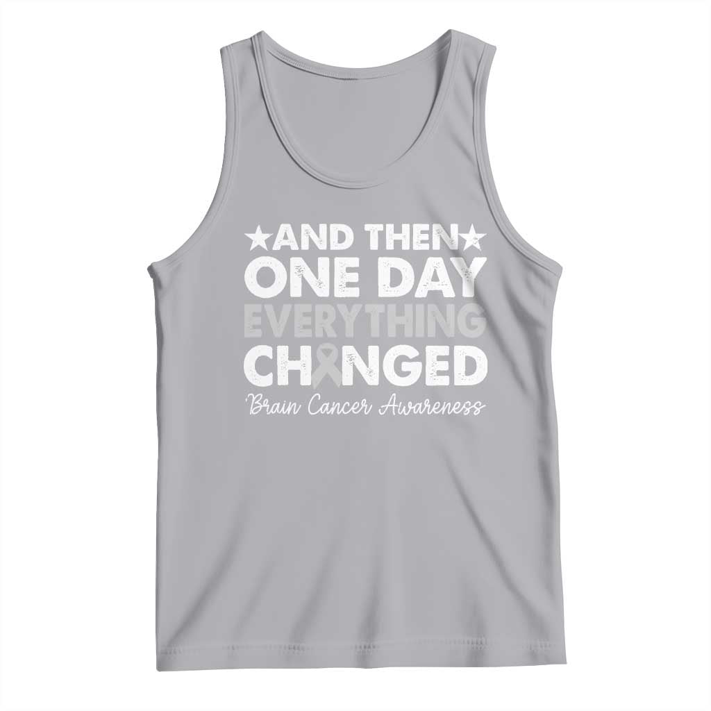 Brain Cancer Awareness Tank Top Retro Fight Brain Tumor Cure Gray Ribbon TS10 Athletic Heather Print Your Wear