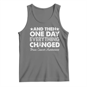 Brain Cancer Awareness Tank Top Retro Fight Brain Tumor Cure Gray Ribbon TS10 Black Heather Print Your Wear