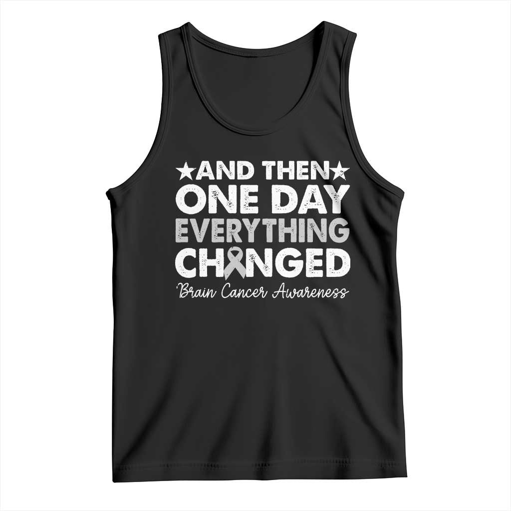 Brain Cancer Awareness Tank Top Retro Fight Brain Tumor Cure Gray Ribbon TS10 Black Print Your Wear