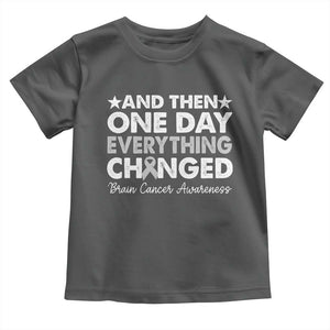 Brain Cancer Awareness Toddler T Shirt Retro Fight Brain Tumor Cure Gray Ribbon TS10 Dark Heather Print Your Wear