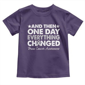 Brain Cancer Awareness Toddler T Shirt Retro Fight Brain Tumor Cure Gray Ribbon TS10 Purple Print Your Wear