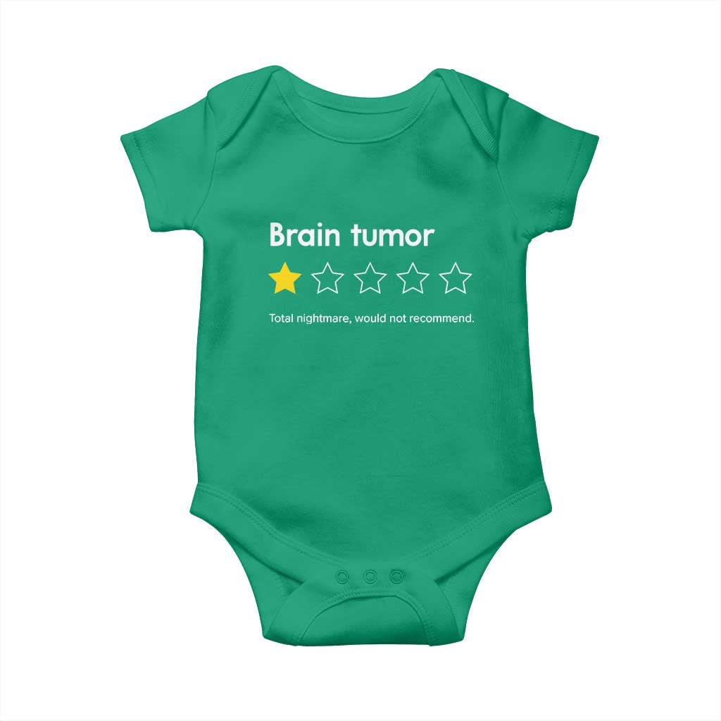 Brain Tumor Baby Onesie One Star Would Not Recommend Brain Cancer Awareness TS10 Irish Green Print Your Wear