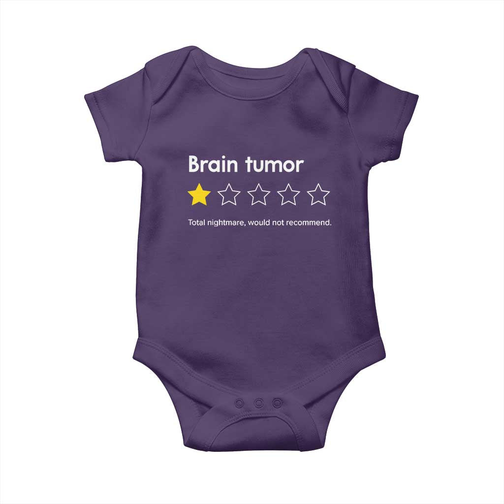 Brain Tumor Baby Onesie One Star Would Not Recommend Brain Cancer Awareness TS10 Purple Print Your Wear