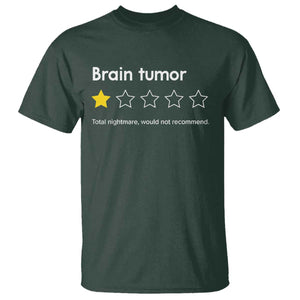 Brain Tumor T Shirt One Star Would Not Recommend Brain Cancer Awareness TS10 Dark Forest Green Print Your Wear
