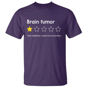 Brain Tumor T Shirt One Star Would Not Recommend Brain Cancer Awareness TS10 Purple Print Your Wear