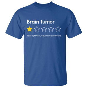 Brain Tumor T Shirt One Star Would Not Recommend Brain Cancer Awareness TS10 Royal Blue Print Your Wear
