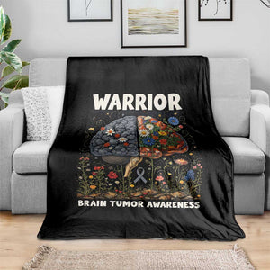 Brain Tumor Warrior Throw Blanket Gray Ribbon Brain Cancer Awareness TS10 Print Your Wear