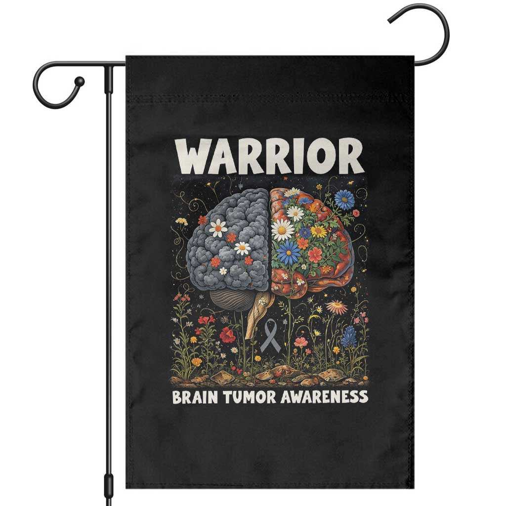 Brain Tumor Warrior Garden Flag Gray Ribbon Brain Cancer Awareness TS10 Black Print Your Wear