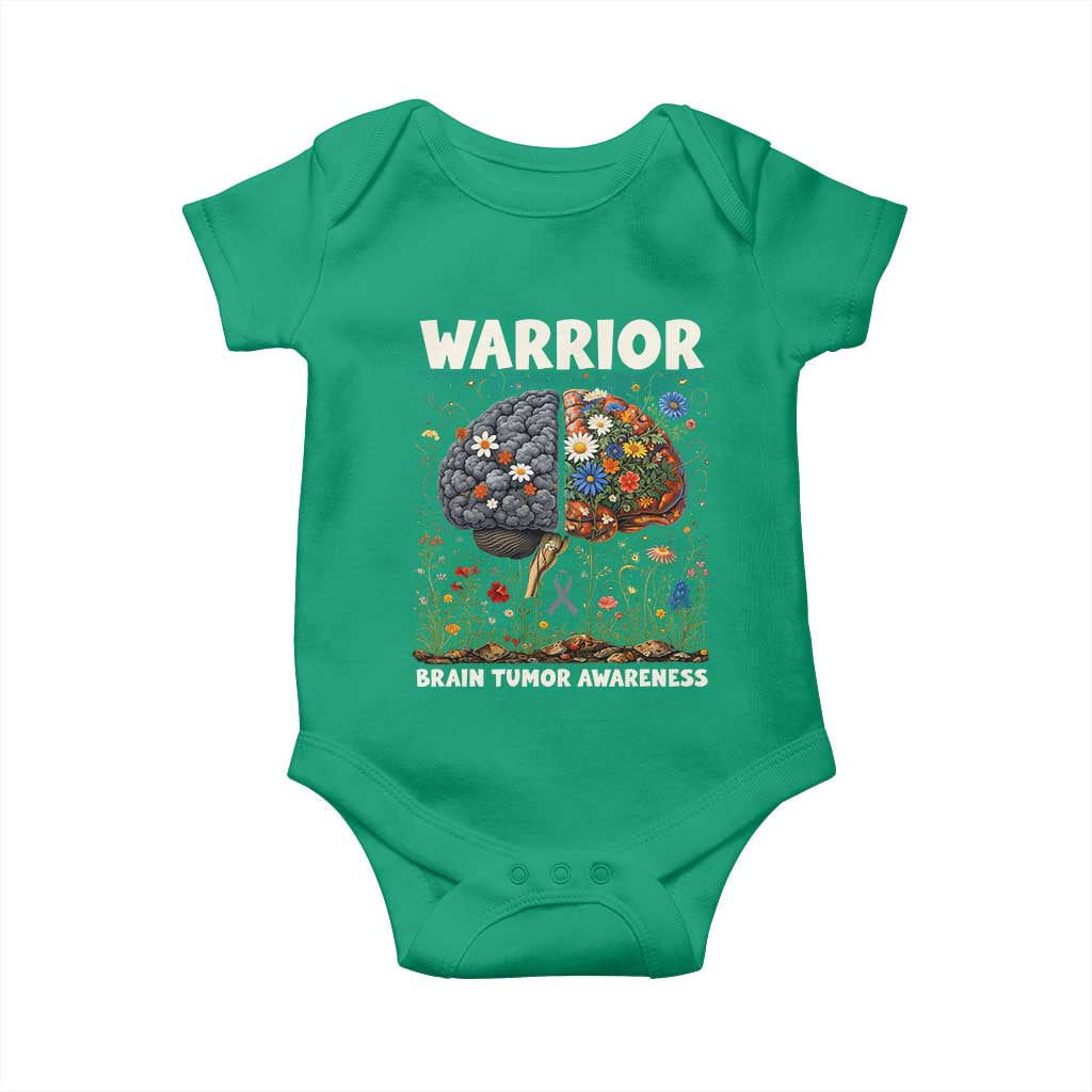 Brain Tumor Warrior Baby Onesie Gray Ribbon Brain Cancer Awareness TS10 Irish Green Print Your Wear