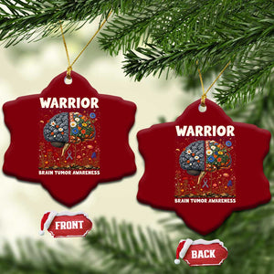 Brain Tumor Warrior Ceramic Ornament Gray Ribbon Brain Cancer Awareness TS10 Print Your Wear