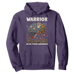 Brain Tumor Warrior Hoodie Gray Ribbon Brain Cancer Awareness TS10 Purple Print Your Wear