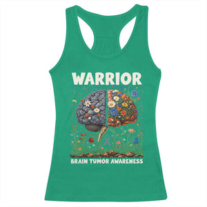 Brain Tumor Warrior Racerback Tank Top Gray Ribbon Brain Cancer Awareness TS10 Irish Green Print Your Wear