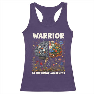 Brain Tumor Warrior Racerback Tank Top Gray Ribbon Brain Cancer Awareness TS10 Purple Print Your Wear