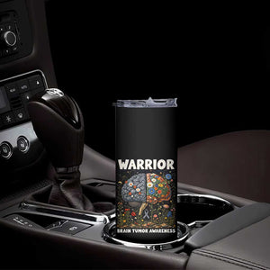 Brain Tumor Warrior Skinny Tumbler Gray Ribbon Brain Cancer Awareness TS10 Print Your Wear