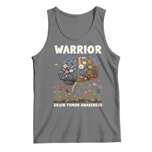 Brain Tumor Warrior Tank Top Gray Ribbon Brain Cancer Awareness TS10 Black Heather Print Your Wear