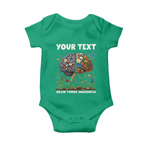 Personalized Brain Tumor Warrior Baby Onesie Custom Name Gray Ribbon Brain Cancer Awareness TS10 Irish Green Print Your Wear