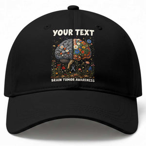 Personalized Brain Tumor Warrior Baseball Cap Custom Name Gray Ribbon Brain Cancer Awareness TS10 Print Your Wear
