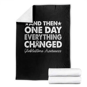 Glioblastoma Awareness Throw Blanket Retro Fight Brain Tumor Cure Gray Ribbon TS10 Black Print Your Wear