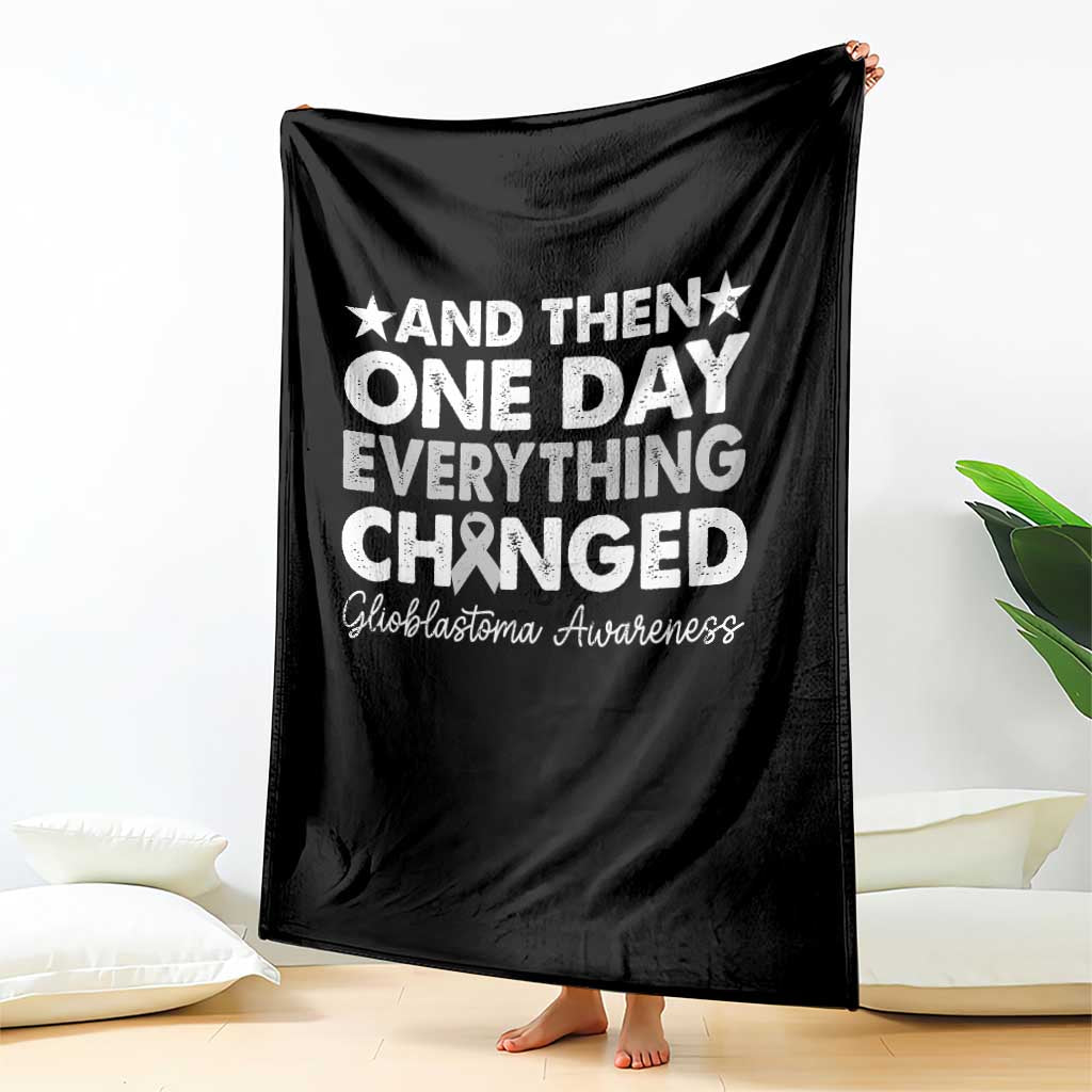Glioblastoma Awareness Throw Blanket Retro Fight Brain Tumor Cure Gray Ribbon TS10 Print Your Wear