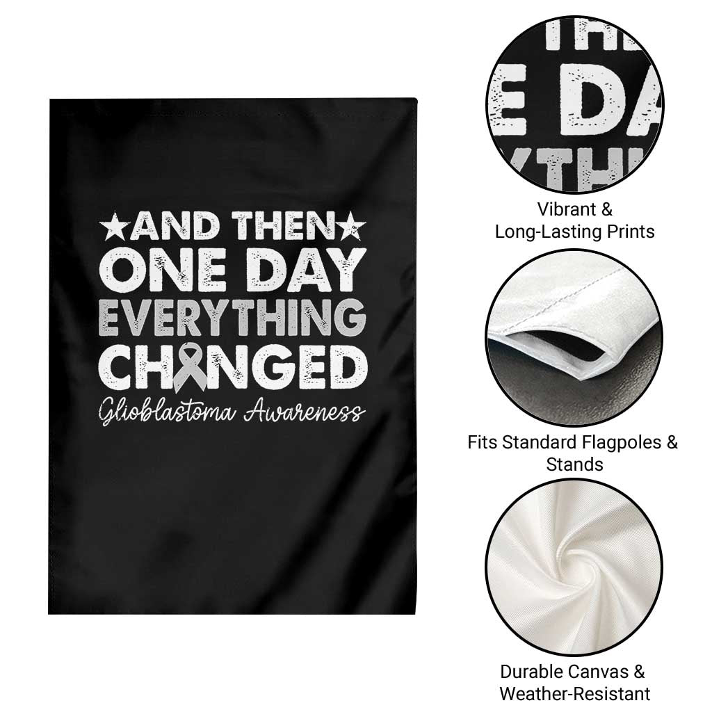 Glioblastoma Awareness Garden Flag Retro Fight Brain Tumor Cure Gray Ribbon TS10 Print Your Wear