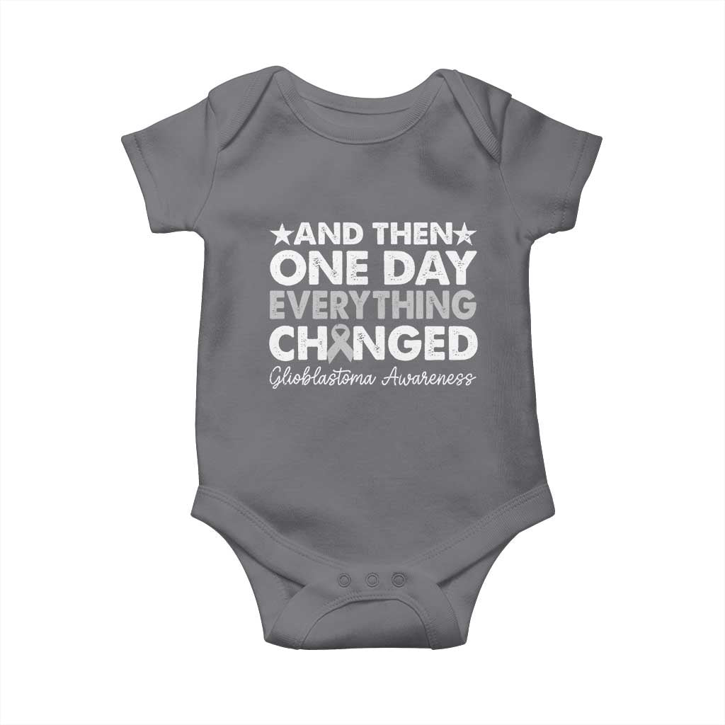 Glioblastoma Awareness Baby Onesie Retro Fight Brain Tumor Cure Gray Ribbon TS10 Charcoal Print Your Wear