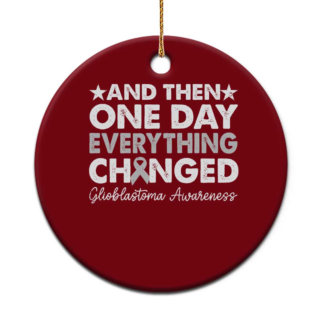 Glioblastoma Awareness Ceramic Ornament Retro Fight Brain Tumor Cure Gray Ribbon TS10 1pc Red Print Your Wear