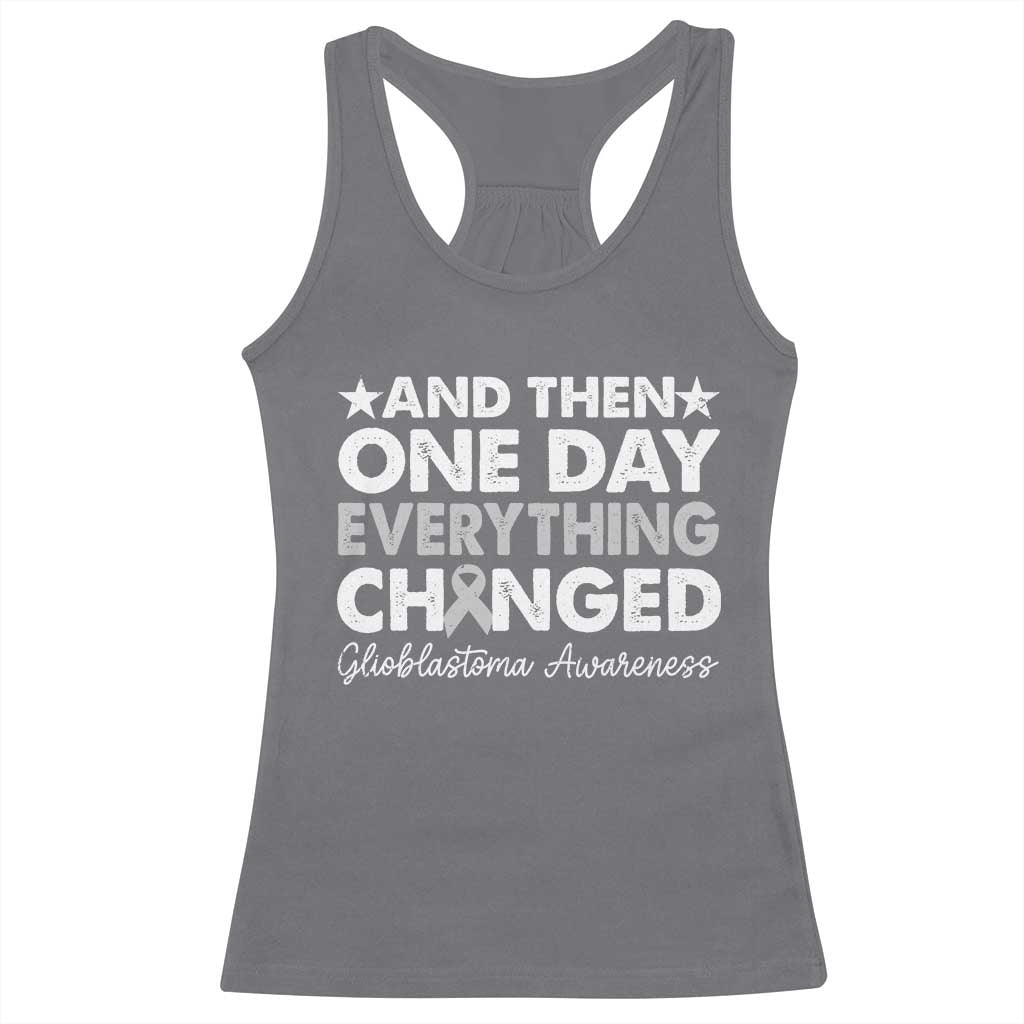 Glioblastoma Awareness Racerback Tank Top Retro Fight Brain Tumor Cure Gray Ribbon TS10 Charcoal Print Your Wear