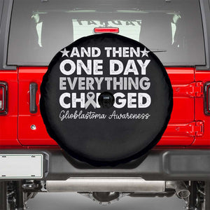Glioblastoma Awareness Spare Tire Cover Retro Fight Brain Tumor Cure Gray Ribbon TS10 Black Print Your Wear