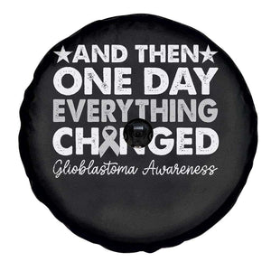 Glioblastoma Awareness Spare Tire Cover Retro Fight Brain Tumor Cure Gray Ribbon TS10 Print Your Wear