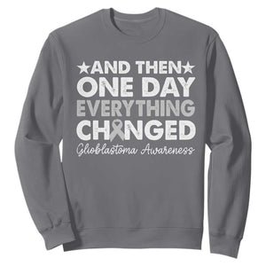 Glioblastoma Awareness Sweatshirt Retro Fight Brain Tumor Cure Gray Ribbon TS10 Charcoal Print Your Wear