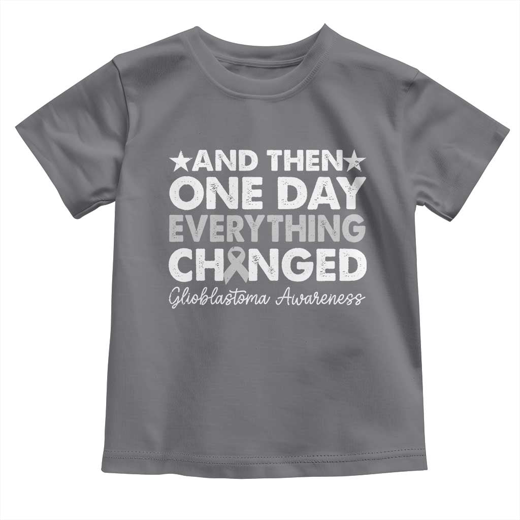Glioblastoma Awareness Toddler T Shirt Retro Fight Brain Tumor Cure Gray Ribbon TS10 Charcoal Print Your Wear