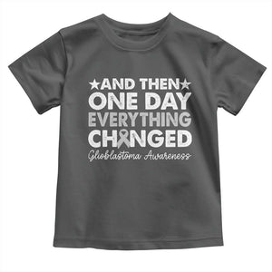 Glioblastoma Awareness Toddler T Shirt Retro Fight Brain Tumor Cure Gray Ribbon TS10 Dark Heather Print Your Wear